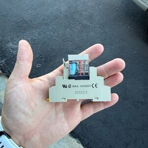 Omron G2R-1-S (S) Power Relay with 2055CX DIN Rail Socket 10A 250V AC Gray Clear